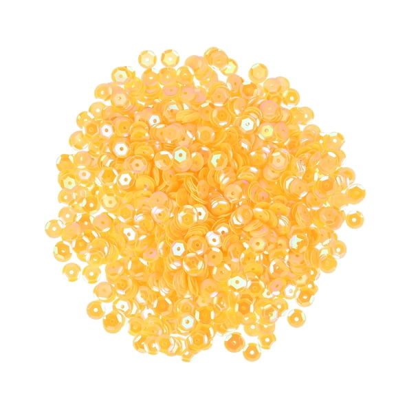 Loose Sequins Iridescent Sequins 2400Pcs Cup Sequins Embroidery Sequins for Jewelry Making Crafts Sewing,Yellow