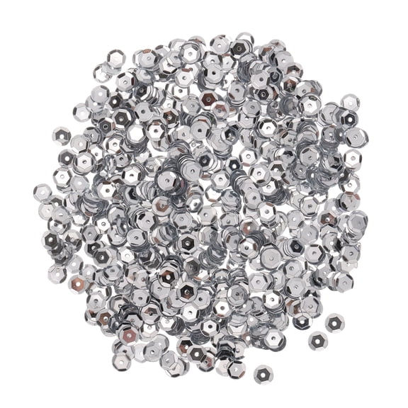 Uxcell Loose Sequins Silver Backed Sequins 2400Pcs Cup Sequins Embroidery Sequins for Crafts Sewing Silver