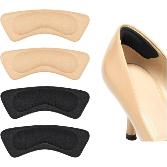 Loose Shoes Inserts Heel Pads Heel Grips Protectors for Shoes Shoe Size Reducer (Multicolor 2 Pairs)