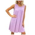 thumbnail image 1 of Loose Sleep Dress for Women New Nightgown for Women Loose Sleeveless Pleated Sleep Dress Summer Lightweight Round Neck Comfy Nightdress, 1 of 7