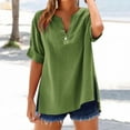 thumbnail image 1 of Loose Solid Color Women's Shirt - Stand Collar, Long Sleeve, for Casual and Festival Wear, 5Xl, Green, 1 of 8