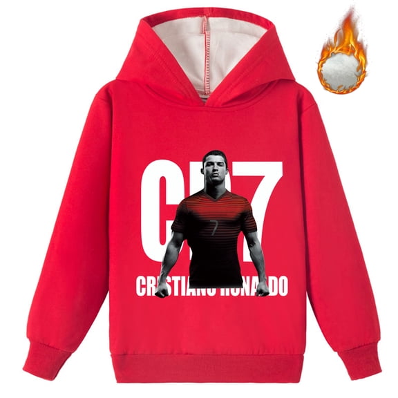 Loose Style Sweatshirt Cristiano Ronaldo Brushed Fleece works for Winter School Casual Outings