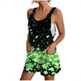 thumbnail image 1 of Loose Summer Romper for Women Shorts with Daisy Flowers Print Sleeveless Knotted Straps Short Jumpsuit with Pockets (M, Green 04), 1 of 6