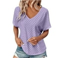 thumbnail image 1 of Loose T-Shirt for Women Casual Comfortable Short Sleeve Linen Blouse Classic Elegant Solid Print Crew Neck Pullover Ladies Retro Streetwear Versatile Tee Tops, 1 of 8