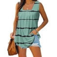 thumbnail image 1 of Loose Tank Tops For Women Sevevn Women's Fashion Prinded Square Neck Comfortable Loose T-shirt Sleeveless Blouse Casual Tops Summer Tank Tops For Women, 1 of 5