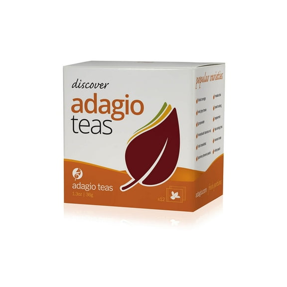 Loose Tea Sampler of Adagio's Popular Teas, Including Black, Green, White, Oolong and Herbal Varieties.