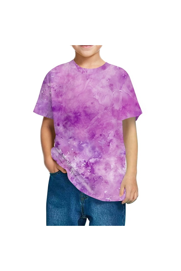 Loose Tie Dye Graphic Tees for Kids Girls Short Sleeve Summer Cotton T Shirts Boys Fashion Casual T-Shirts Multicolor, 5 Years