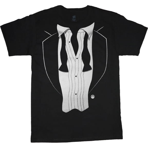Loose Tie Tuxedo T-shirt Men's Tee Black