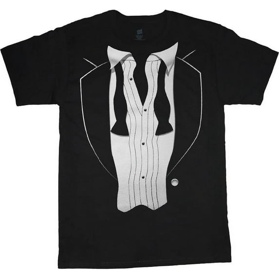 Loose Tie Tuxedo T-shirt Men's Tee Black