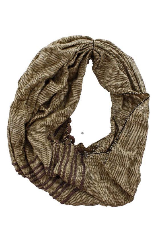 Loose Weave Bamboo Cowls 42 inches W x 80 inches Brown Plaid