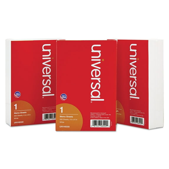 Loose White Memo Sheets, 4 X 6, Unruled, Plain White, 500/pack | Bundle of 5 Packs