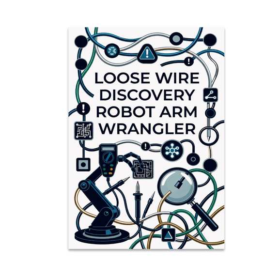 Loose Wire Discovery Robot Arm Wrangler Art - Tech Enthusiast - 13x19 Poster Print