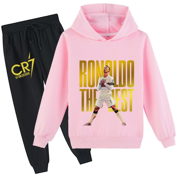 Loose fit hoodie and pants, kids' Cristiano Ronaldo, 2-piece, unisex style.
