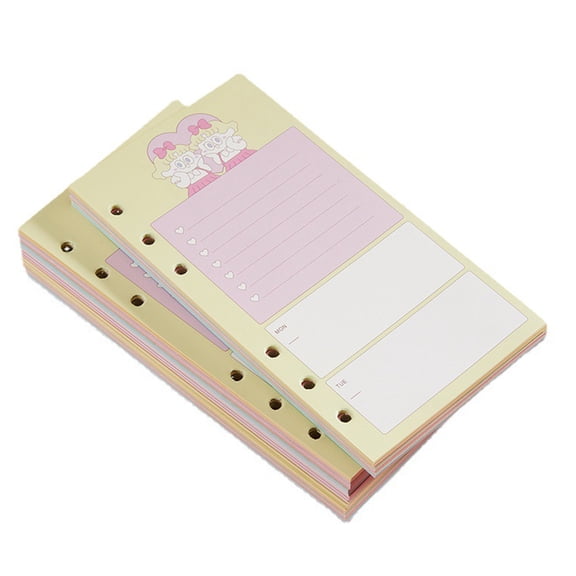 Loose-leaf 6-hole Inserts for Loose-leaf Budget Panner A6 Personal Binder Journal Diary 6-hole Punched Pack of 80 Sheets