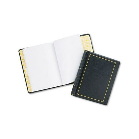 Looseleaf Minute Book Black Leather-Like Cover, 250 Unruled Pages, 8 1/2 x 11