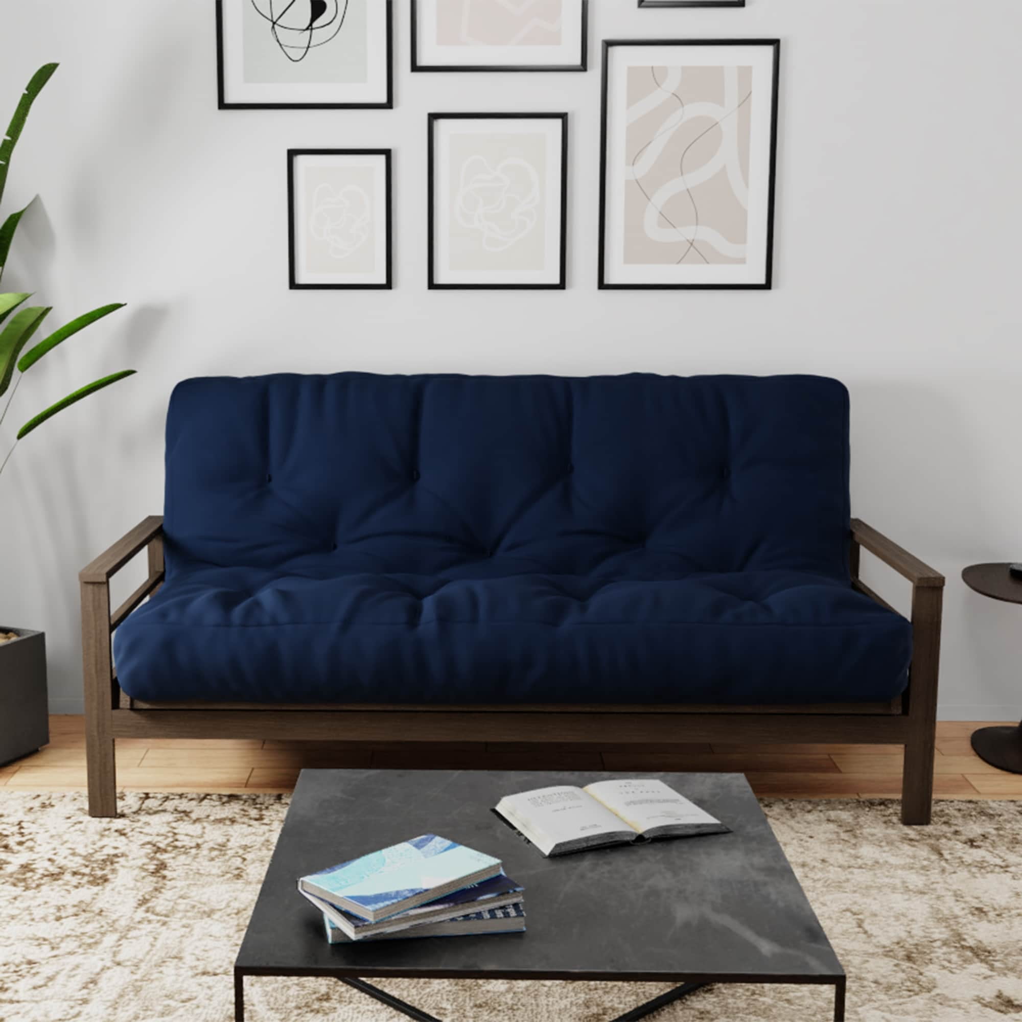 Loosh Home 10" Gel Memory Foam Full Size Futon Mattress Navy