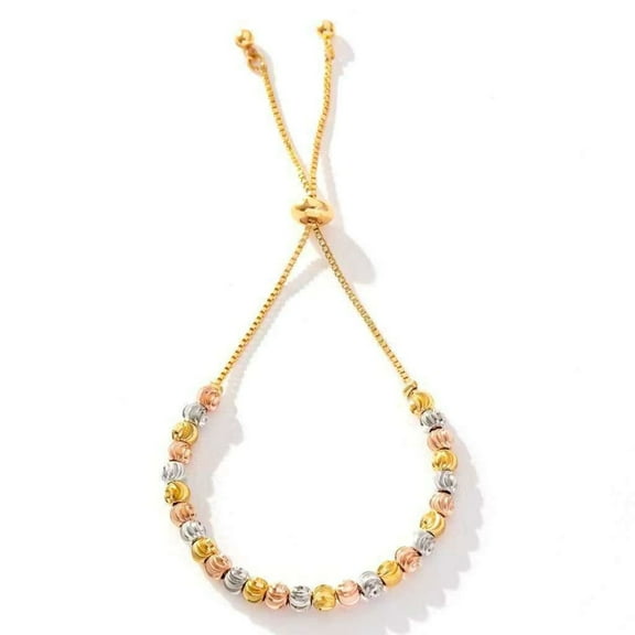 Loovee Jewelry Gold Bracelets for Women Beaded Bracelet 18K Gold Plated Bracelet Strand Bead Ball Bracelet Set Stackable Bracelet Adjustable Bracelet Set Jewelry for Gifts