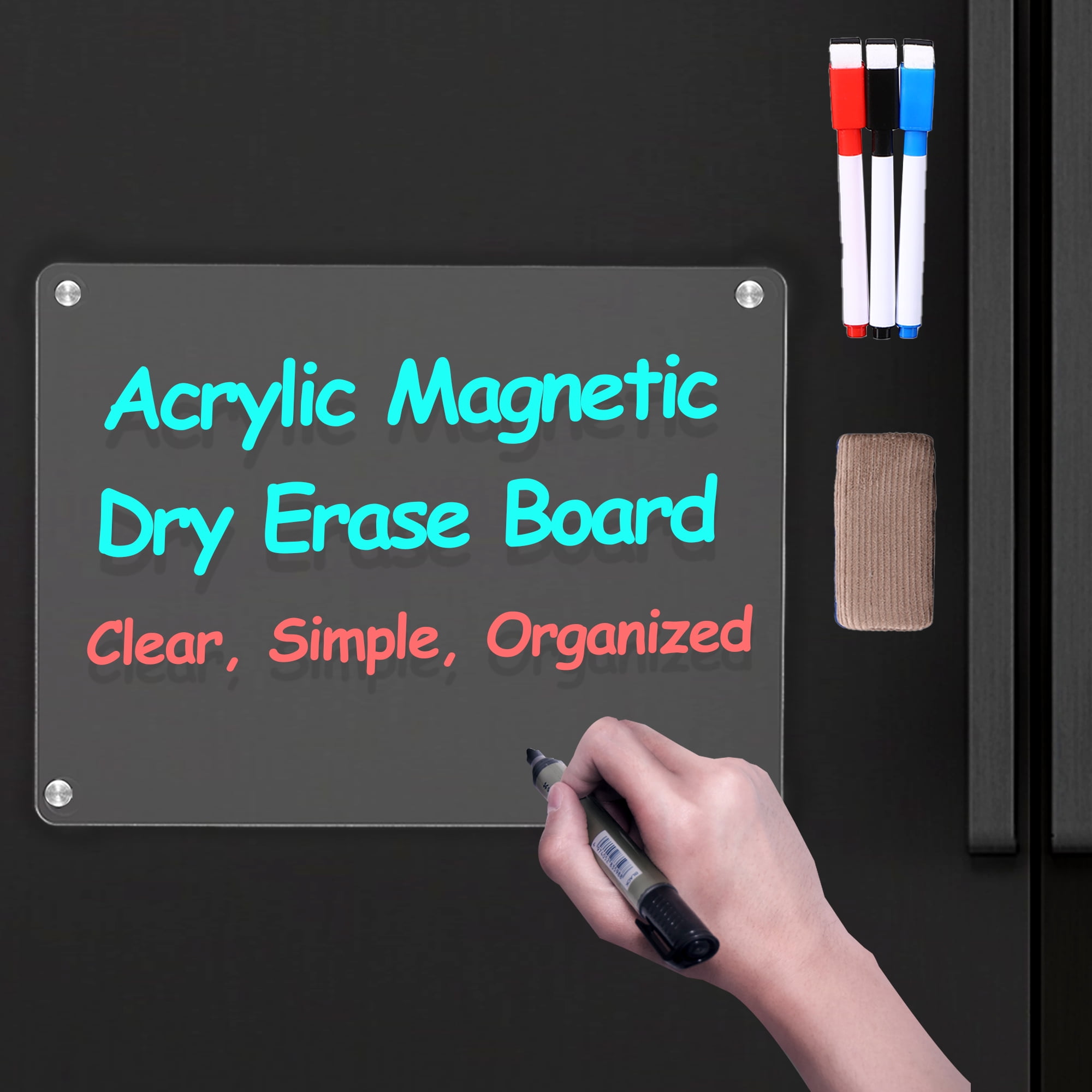 Loovelo Acrylic Dry Erase Board for Fridge Blank Memo Board