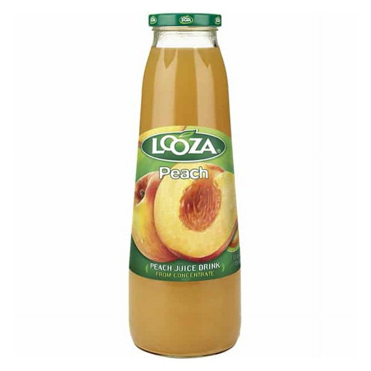 Looza Peach Juice Drink 33.8 oz Glass Bottles Pack of 6