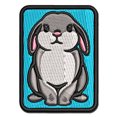 thumbnail image 1 of Lop Eared Bunny Rabbit Applique Multi-Color Embroidered Hook & Loop Patch - 2.0 Inch Mini, 1 of 5