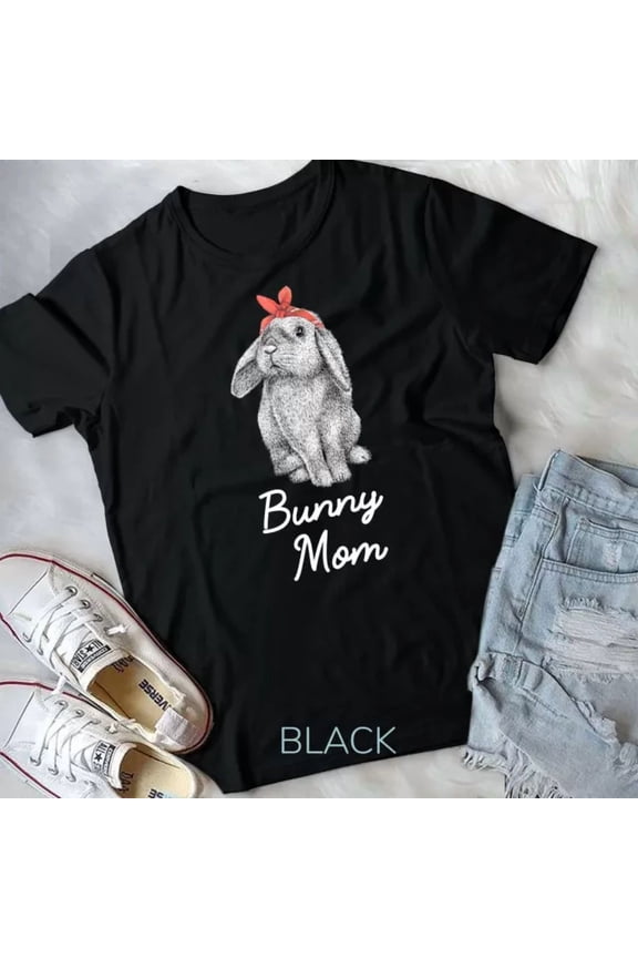 Lop Eared Bunny Rabbit Mom Drawing Unisex T-Shirt, Vintage Birthday Gift