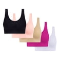 thumbnail image 1 of Lopeceal 5 Pack Seamless Wireless Bra Sports Comfort Breathable Bra Soft Back Smooth Gym Yoga Vest Top Underwear, 1 of 7