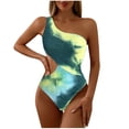 thumbnail image 1 of Lopeceal Beach Swimsuit Sexy One-Shoulder Swimsuit Tie Dye Bathing Suit Cutout Tummy Control Swimwear, 1 of 6