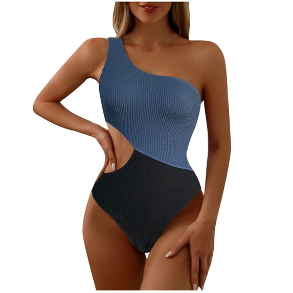 Lopeceal Beach Swimsuit Sexy One-Shoulder Swimsuit Tie Dye Bathing Suit Cutout Tummy Control Swimwear
