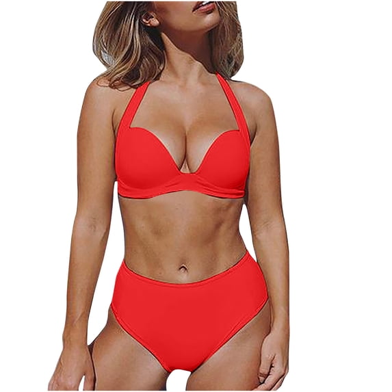 Lopeceal Bikini Sets for Women Two Piece Tummy Control Swimsuits Underwire Push Up Bathing Suit High Cut Cheeky Swim Suit