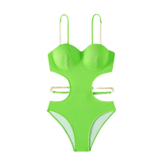 Lopeceal Bikini Swimsuit for Women, Suspender Push Up Cutout Bodycon Swimwear, One Piece Modest Bathing Suits