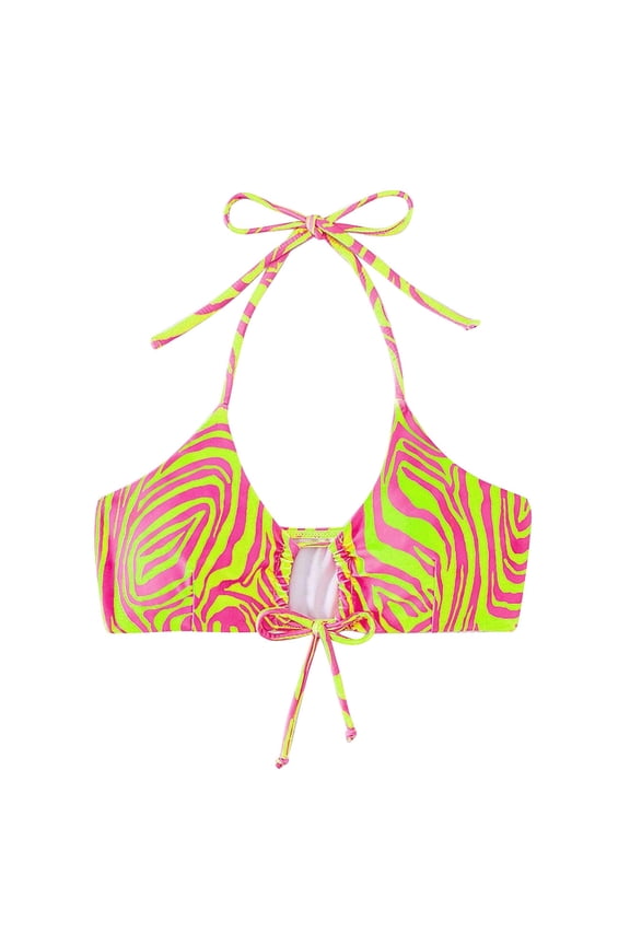 Bikini Top for Women Bathing Suit Self Tie Spaghetti Straps Halter String Bikini Tops Sexy Bikini Swimsuit Tops