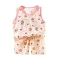 thumbnail image 1 of Lopeceal Girls Homewear 2 Piece Outfit Dinosaur Printed Round Neck Tank Top with Short Pants Soft Comfortable 6M-8Y, 1 of 3