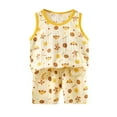 thumbnail image 1 of Lopeceal Girls Homewear 2 Piece Outfit Dinosaur Printed Round Neck Tank Top with Short Pants Soft Comfortable 6M-8Y, 1 of 3