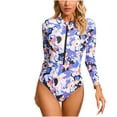 thumbnail image 1 of Lopeceal Long Sleeve Swimsuits Women Teen Girls Rash Guard UPF 50+ One Piece Surfing Modest Full Coverage Bathing Suit, 1 of 8