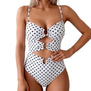 Lopeceal One Piece Swimsuit for Women Ring Linked Monokini Sexy Bathing Suit Cutout Swim Suit