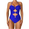 thumbnail image 1 of Lopeceal One Piece Swimsuit for Women Ring Linked Monokini Sexy Bathing Suit Cutout Swim Suit, 1 of 7
