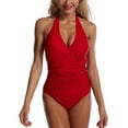 thumbnail image 1 of Lopeceal One Piece Swimsuits with Ruching Bathing Suits Tummy Control Beach Swimwear, 1 of 4