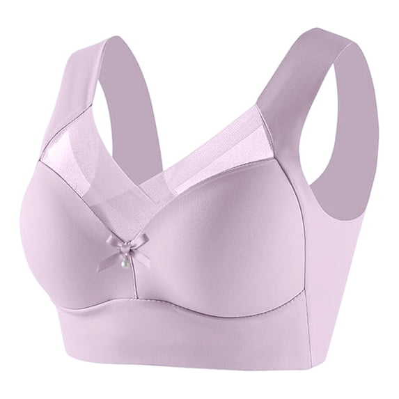 Lopeceal Plus Size Seamless Wireless Bra for Womens Comfort Support with Breathable Mesh Wide Straps Multicolor Daily Underwear