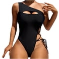 thumbnail image 1 of Lopeceal Sexy Women’s One Piece Swimsuit Cutout Lace Up One Shoulder Bathing Suit, 1 of 8