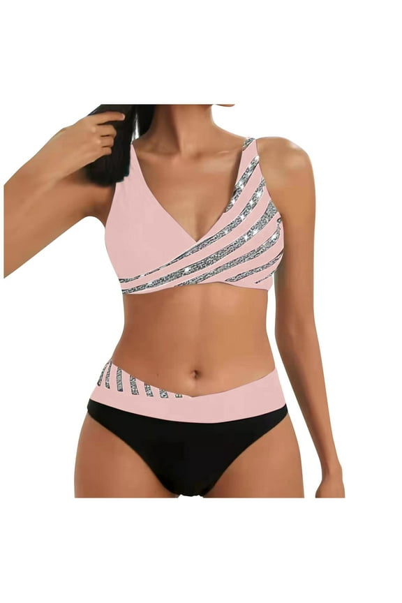 Swim Suits for Women Two Piece Swimsuits Wrap Front Bikini High Waisted Bottom Tummy Control Bathing Suits