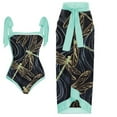 thumbnail image 1 of Lopeceal Women 2 Piece Beach Set Tropical Print Bikini Swimsuit with Cover Up Skirt Summer Bathing Suits Sarong Wraps, 1 of 4
