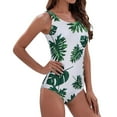 thumbnail image 1 of Lopeceal Women Criss Cross Back One Piece Swimsuit Full Coverage Floral Print Long Torso Swim Suits, 1 of 7