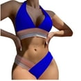 thumbnail image 1 of Lopeceal Women High Waisted Bikini Sets Tummy Control Swimsuits Color Block Two Piece Drawstring Bathing Suit, 1 of 8