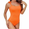 thumbnail image 1 of Lopeceal Women One Piece Swimsuit Solid Ribbed Monokini Swimwear Scoop Neck Low Back Bathing Suit, 1 of 8