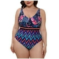 thumbnail image 1 of Lopeceal Women Plus Size One Piece Swimsuits Tummy Control Bathing Suits V Neck Ruched Swimwear, 1 of 4