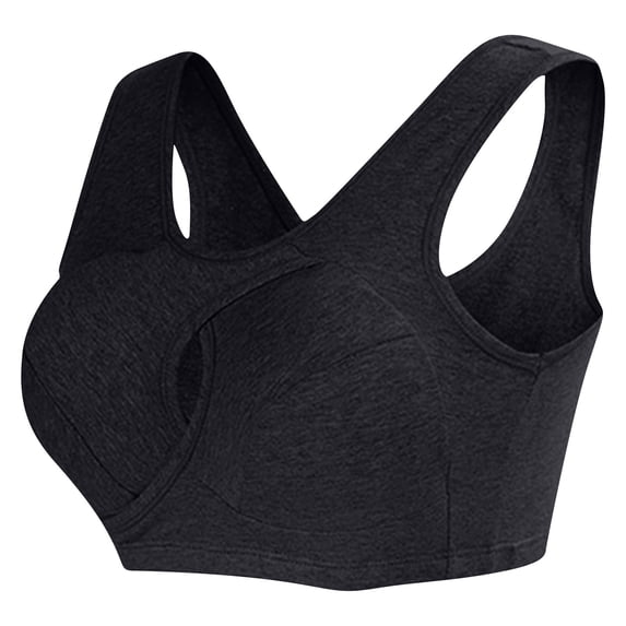 Lopeceal Women Plus Size Sports Bra Vest Cotton Cut Out Breathable Wireless High Support Push Up Side Shaping Bra Comfort Fashion
