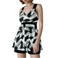 thumbnail image 1 of Lopeceal Women Plus Size Tankini Swimsuit Two Piece Flowy Swimdress Printed Tie Front V Neck Bathing Suits with Shorts, 1 of 6
