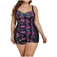 thumbnail image 1 of Lopeceal Women Plus Size Two Piece Tankini Swimsuits Flowy Swimdress Tummy Control Bathing Suits with Shorts, 1 of 5