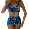 thumbnail image 1 of Lopeceal Women Sexy Print High Waisted Bikini Set Two Piece Tummy Control Wrap Swimsuit Lace Up Bathing Suit, 1 of 3