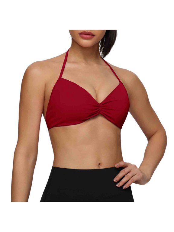 Women Sports Bra Strap Lifting Shockproof Anti Sagging Adjustable Strap Halter Top Comfort Breathable Lightweight